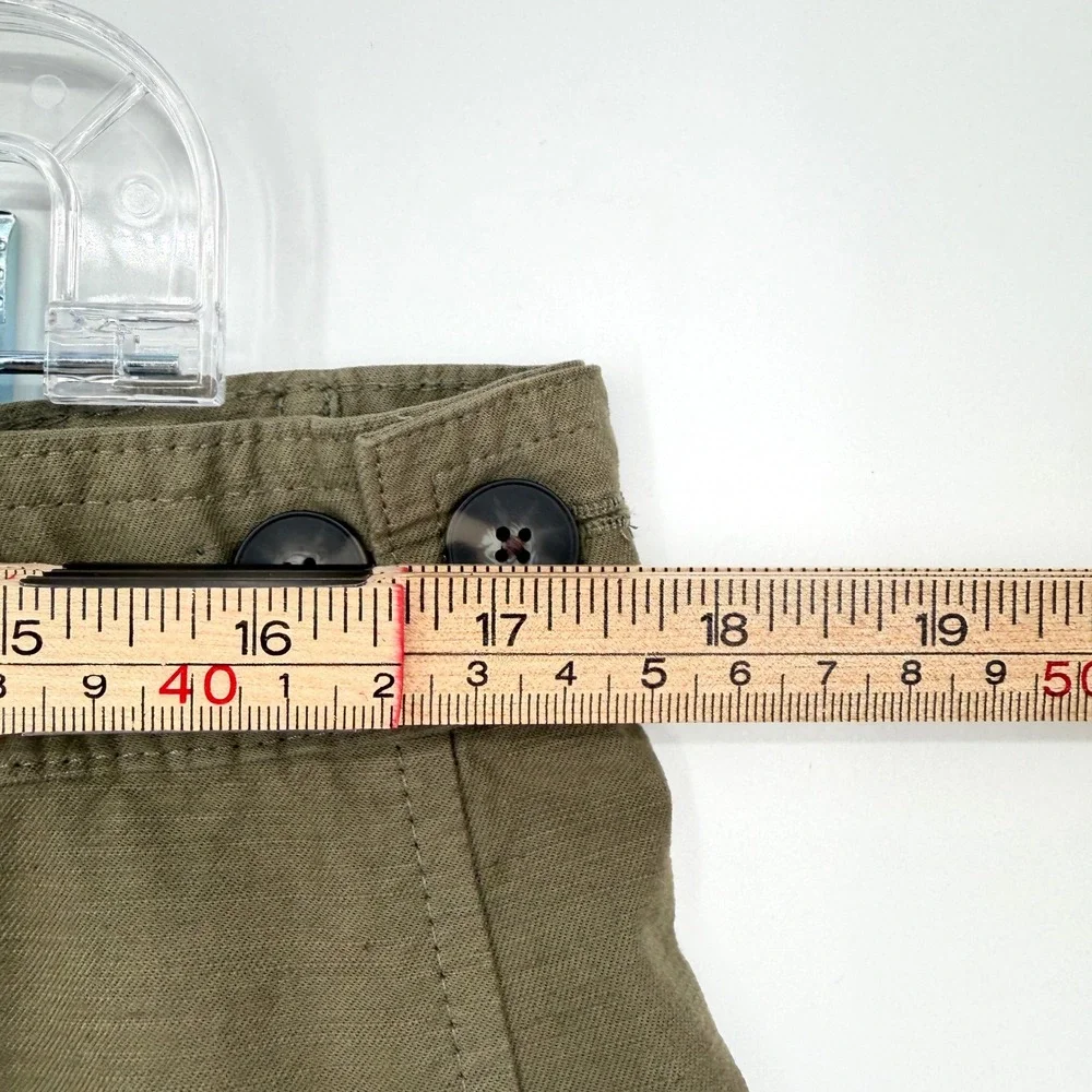 Everlane Fatigue Barrel Pants Green Organic Cotton Linen High Rise Trousers 14